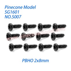 S007 Pan Head Self Tapping Screws (PBHO 2x8mm) Parts For SG-RC SG1601 RC Truck