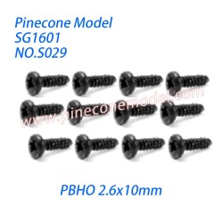 S029 Pan Head Self Tapping Screws (PBHO 2.6x10mm) Parts For SG-RC SG1601 RC Truck
