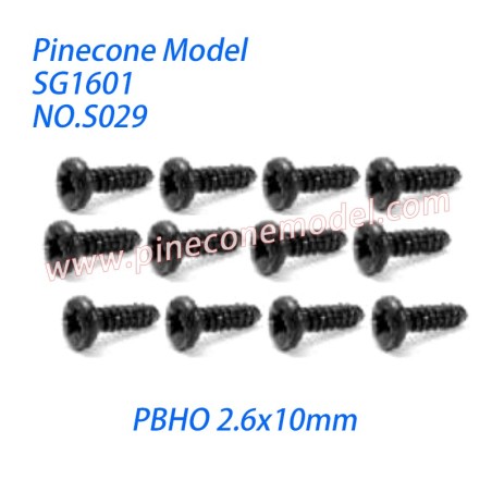 S029 Pan Head Self Tapping Screws (PBHO 2.6x10mm) Parts For SG-RC SG1601 RC Truck
