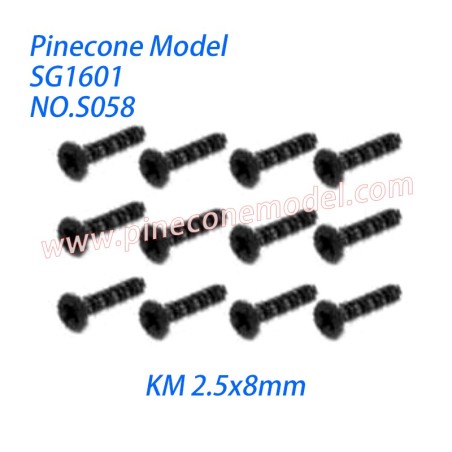 S058 Countersunk Screws (KM 2.5x8mm) Parts For SG-RC SG1601 RC Truck