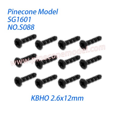S088 Countersunk Self Tapping (KBHO 2.6x12mm) Parts For SG-RC SG1601 RC Truck