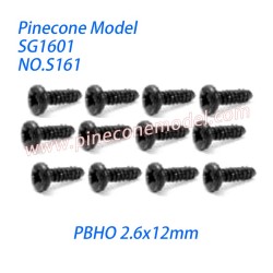 S161 Pan Head Self Tapping Screws (PBHO 2.6x12mm) Parts For SG-RC SG1601 RC Truck