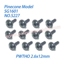 S227 Flange Head Self Tapping Screws (PWTHO 2.6x12mm) Parts For SG-RC SG1601 RC Truck