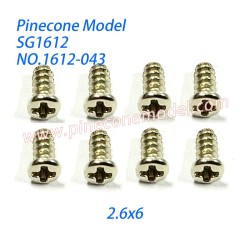 1612-043 Round Head Screw (2.6x6) Parts For Pinecone Model SG-1612 4WD RC Car