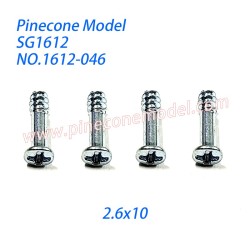 1612-046 Half Threaded Screws (2.6x10) Parts For Pinecone Model SG-1612 RC Car