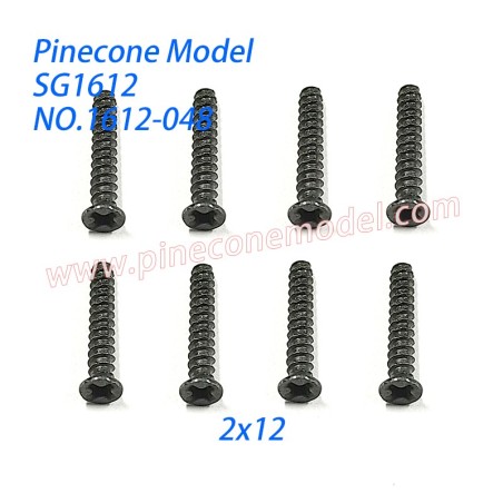 1612-048 Countersunk Head Screw (2x12) Parts For Pinecone Model SG-1612 RC Car