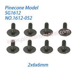 1612-052 Machine Threaded Screw with Die (2x6x6mm) Parts For Pinecone Model SG-1612 RC Car