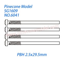 6041 Half thread screw (PBH 2.5x29.5mm) Parts For Pinecone Model SG-1609 Drift RC Truck