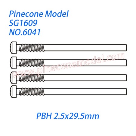 6041 Half thread screw (PBH 2.5x29.5mm) Parts For Pinecone Model SG-1609 Drift RC Truck