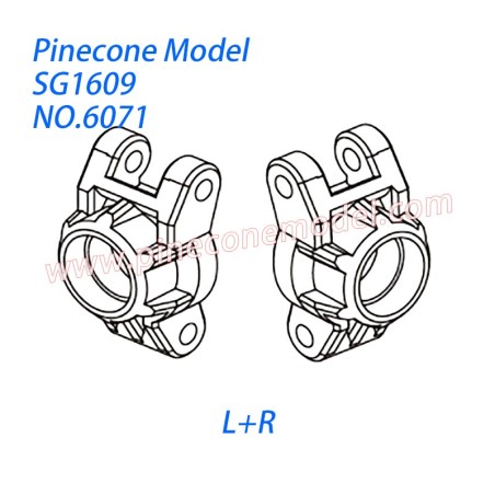 6071 Rear steering assembly (L+R) Parts For Pinecone Forest SG1609 RC Car