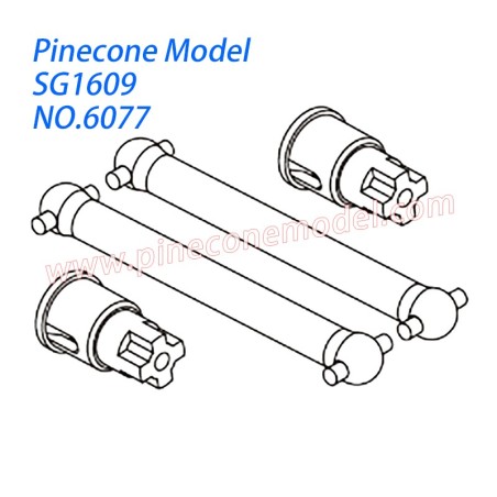 6077 Rear drive assembly Parts For Pinecone Forest SG1609 RC Car
