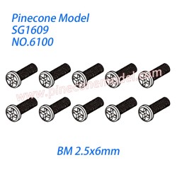 6100 Machine screw (BM 2.5x6mm) Parts For Pinecone Forest SG1609 RC Car
