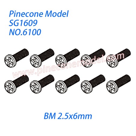 6100 Machine screw (BM 2.5x6mm) Parts For Pinecone Forest SG1609 RC Car