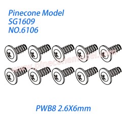6106 Meson screw (PWB8 2.6X6mm) Parts For Pinecone Forest SG1609 RC Car
