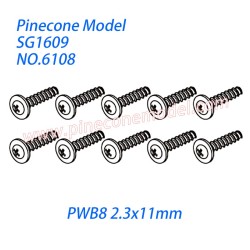 6108 Meson screw (PWB8 2.3x11mm) Parts For Pinecone Forest SG1609 RC Car