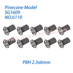 6110 Self tapping round head screw (PBH 2.3x6mm) Parts For Pinecone Forest SG1609 RC Car