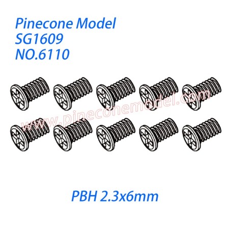6110 Self tapping round head screw (PBH 2.3x6mm) Parts For Pinecone Forest SG1609 RC Car