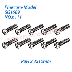 6111 Self tapping round head screw (PBH 2.3x10mm) Parts For Pinecone Forest SG1609 RC Car