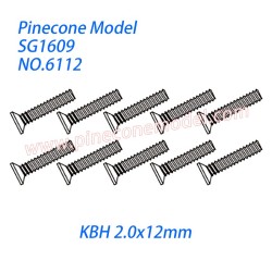 6112 Countersunk head screw (KBH 2.0x12mm) Parts For Pinecone Forest SG1609 RC Car