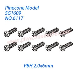 6117 Self tapping round head screw (PBH 2.0x6mm) Parts For Pinecone Forest SG1609 RC Car