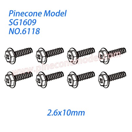 6118 Flange screw (2.6x10mm) Parts For Pinecone Forest SG1609 RC Car