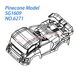 6271 1609-Body shell Gray Parts For SG-RC SG1609 RC Car