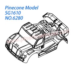 6280 1610-Body shell blue Parts For SG-RC SG1609 RC Car