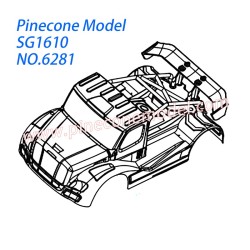 6281 1610-Body shell purple Parts For SG-RC SG1609 RC Car