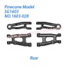 1603-028 Rear Swing Arm Assembly Parts For Pinecone Model SG1603 / SG1603Pro RC Car