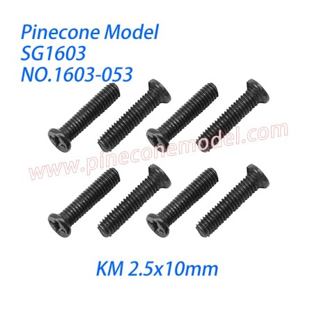 1603-053 Countersunk Head Screws (KM 2.5x10mm) Parts For Pinecone Model SG1603 / SG1603Pro Drift RC Truck