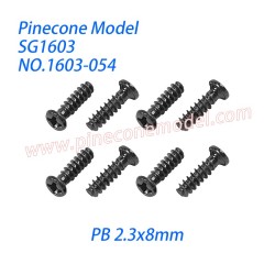 1603-054 Screw (PB 2.3x8mm) Parts For Pinecone Model SG1603 / SG1603Pro Drift RC Truck