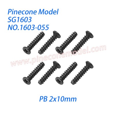 1603-055 Screw (PB 2x10mm) Parts For Pinecone Model SG1603 / SG1603Pro Drift RC Truck