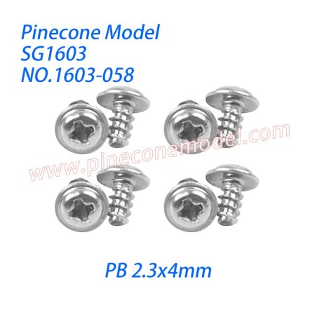 1603-058 meson 5 Screw (PB 2.3x4mm) Parts For Pinecone Model SG1603 / SG1603Pro Drift RC Truck