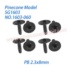 1603-060 meson 8 screws (PB 2.3x8mm) Parts For Pinecone Model SG1603 / SG1603Pro Drift RC Truck
