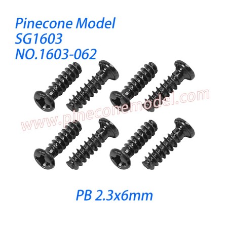 1603-062 Screw (PB 2.3x6mm) Parts For Pinecone Model SG1603 / SG1603Pro Drift RC Truck