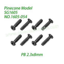 1605-054 Screw (PB 2.3x8mm) Parts For Pinecone Model SG1605 / SG1605Pro SG-RC Car