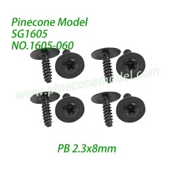 1605-060 Meson 8 screws (PB 2.3x8mm) Parts For Pinecone Model SG1605 / SG1605Pro SG-RC Car