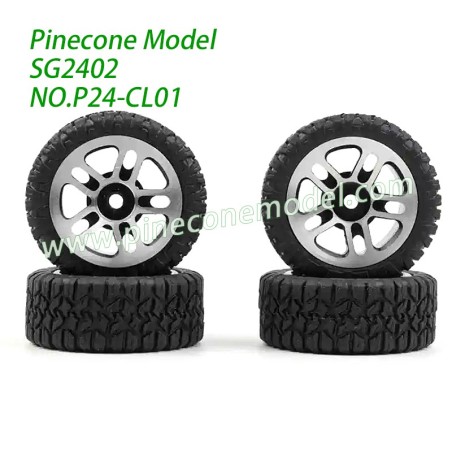 P24-CL01 Metal Hub Wheel Parts For Pinecone Model SG2402 RC Car Silver