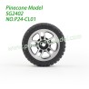 P24-CL01 Metal Hub Wheel Parts For Pinecone Model SG-2402 RC Car Silver