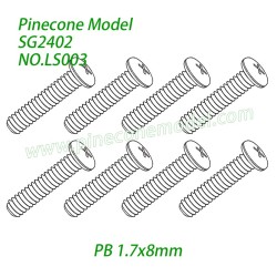 LS003 Phillips round head tapping screws (PB 1.7x8mm) Parts For Pinecone Forest SG2402 RC Crawler