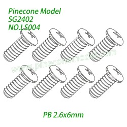 LS004 Phillips round head tapping screws (PB 2.6x6mm) Parts For Pinecone Forest SG2402 RC Crawler