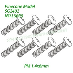 LS005 Cross Horn Head Machine Screws (PM 1.4x6mm) Parts For Pinecone Forest SG2402 RC Crawler
