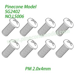 LS006 Phillips Round Head Machine Threaded Screws (PM 2.0x4mm) Parts For Pinecone Forest SG2402 RC Crawler