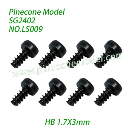 LS009 Phillips Cup Head Tapping Screws (HB 1.7X3mm) Parts For Pinecone Forest SG2402 RC Crawler