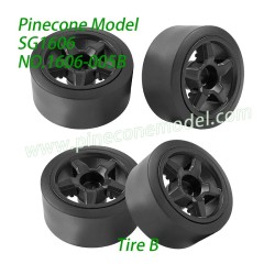 1606-005B Wheel (Tire-B) Parts For Pinecone Model SG1606 / SG1606Pro RC Truck