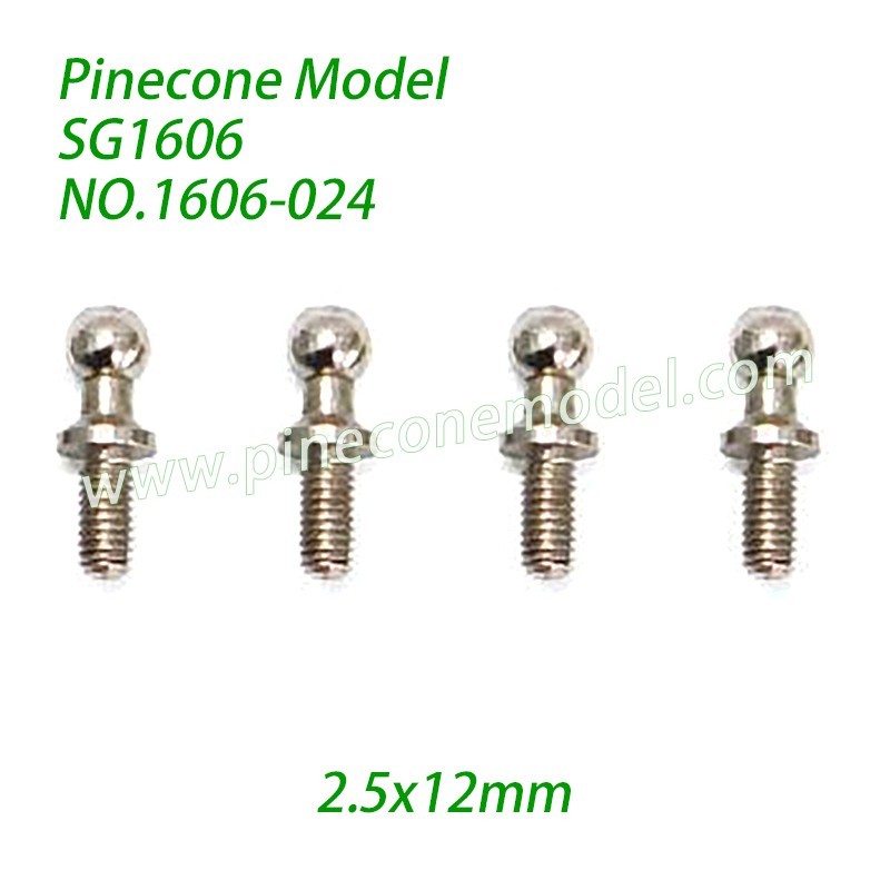 1606-024 Ball Screw 2.5x12mm Parts For Pinecone Model SG1606 / SG1606Pro RC Truck 1606-024 Ball Screw 2.5x12mm Parts For Pinecone Model SG1606 / SG1606Pro RC Truck