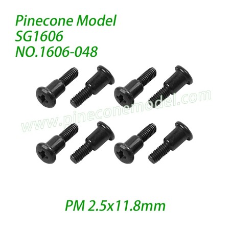 1606-048 Step Screw PM 2.5x11.8mm Parts For Pinecone Model SG1606 / SG1606Pro 1/16 RC Truck