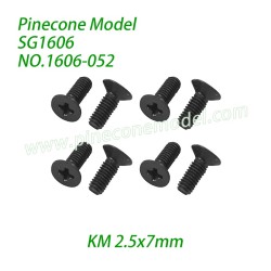 1606-052 Countersunk Screws KM 2.5x7mm Parts For Pinecone Model SG1606 / SG1606Pro 1/16 RC Truck