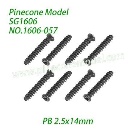 1606-057 Screw (PB 2.5x14mm) Parts For Pinecone Model SG1606 / SG1606Pro 1/16 RC Truck