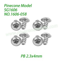 1606-058 Meson 5 Screw PB 2.3x4mm Parts For Pinecone Model SG1606 / SG1606Pro 1/16 RC Truck